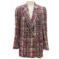 Load image into Gallery viewer, Thom Browne Red Multi Prince of Wales Tweed Sack Blazer