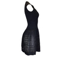 Load image into Gallery viewer, Alaia Black Sleeveless Scoop Neck Raffia Knit Dress
