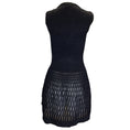 Load image into Gallery viewer, Alaia Black Sleeveless Scoop Neck Raffia Knit Dress
