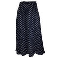 Load image into Gallery viewer, Christian Dior Navy Blue Star Print Silk Midi Skirt