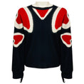 Load image into Gallery viewer, Stella McCartney Navy Blue / White / Red Heart Patterned Wool Knit Pullover Sweater