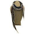Load image into Gallery viewer, Hermes Brown / Ivory Multi Sous Le Cedre Print Plisse Pleated Silk Twill Scarf