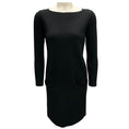 Load image into Gallery viewer, Ralph Lauren Black Label Black Lambskin Leather Trimmed Jersey Dress