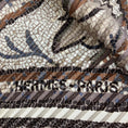 Load image into Gallery viewer, Hermes Brown / Ivory Multi Sous Le Cedre Print Plisse Pleated Silk Twill Scarf