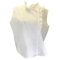 Load image into Gallery viewer, Atlantique Ascoli White Ruffled Sleeveless Cotton Blouse