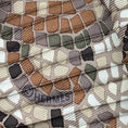 Load image into Gallery viewer, Hermes Brown / Ivory Multi Sous Le Cedre Print Plisse Pleated Silk Twill Scarf