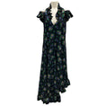 Load image into Gallery viewer, Vetements Black Multi Acid Flowers Printed Ruffled Asymmetric Hem Midi Dress