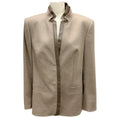 Load image into Gallery viewer, Escada Taupe Faux Leather Trimmed Wool Blazer
