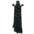 Load image into Gallery viewer, Vetements Black Multi Acid Flowers Printed Ruffled Asymmetric Hem Midi Dress