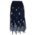 Load image into Gallery viewer, Biyan Navy Blue Floral Embroidered Mesh Tulle Midi Skirt