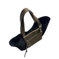 Load image into Gallery viewer, Henry Beguelin Black / Olive Isa Pocket Suede Tote Handbag