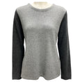 Load image into Gallery viewer, Fabiana Filippi Grey Monili Bead Embellished Two Tone Cashmere Knit Pullover Sweater