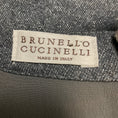 Load image into Gallery viewer, Brunello Cucinelli Charcoal Grey / Silver Metallic Shimmer Short Sleeved Flared Hem Dress with Monili