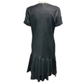 Load image into Gallery viewer, Brunello Cucinelli Charcoal Grey / Silver Metallic Shimmer Short Sleeved Flared Hem Dress with Monili