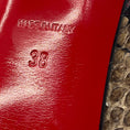 Load image into Gallery viewer, Christian Louboutin Cream / Pink Multi Python Paint Splatter Lady Peep 150 Pumps