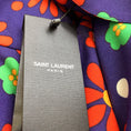 Load image into Gallery viewer, Saint Laurent Blue Rouge Vert Ruffled Floral Printed Crepe Blouse