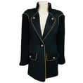 Load image into Gallery viewer, Chanel Black 2015 Paris Salzburg Runway Jacket with Gripoix Buttons and Gold Accents