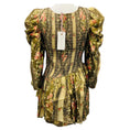 Load image into Gallery viewer, LoveShackFancy Gold Metallic Midnight Ruby Smocked Mini Greenwich Dress