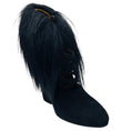 Load image into Gallery viewer, Bottega Veneta Black Suede Booties with Fur Trim