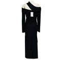Load image into Gallery viewer, Safiyaa Black Tuiren Bodycon Stretch Knit Midi Dress