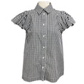 Load image into Gallery viewer, Simone Rocha Black / White Short Sleeved Gingham Check Cotton Top
