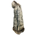 Load image into Gallery viewer, Oscar de la Renta Ivory / Black Printed Silk Puffer Coat with Fox Fur Trim