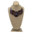 Load image into Gallery viewer, Gianfranco Ferre Vintage Brown / Gold Wood and Metal Geometric Necklace
