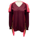 Load image into Gallery viewer, Celine Burgundy / Pink Silk Scarf Print Wool Knit Sweater
