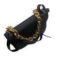 Load image into Gallery viewer, Bottega Veneta Black Grained Leather Shoulder Bag with Gold Chain