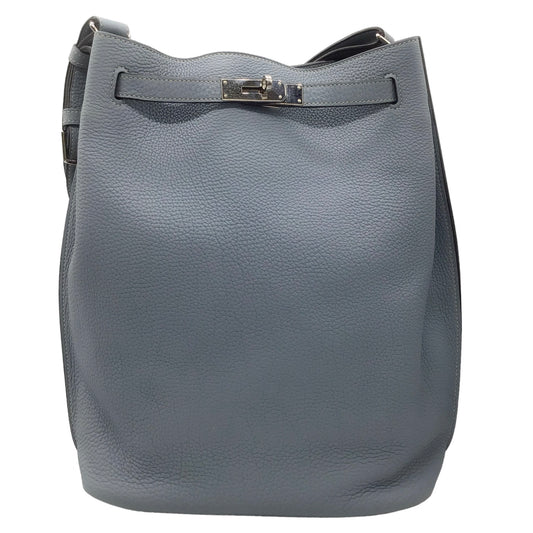 Hermes Light Blue 2013 Clemence Leather So Kelly 26 Handbag