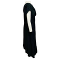 Load image into Gallery viewer, Louis Vuitton Black Draped Asymmetric Hem Silk Midi Dress