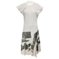 Load image into Gallery viewer, Bottega Veneta Light Grey / Gunmetal Metallic Embellished Wool Midi Dress
