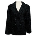 Load image into Gallery viewer, Christian Dior Black Reversible Double Breasted Astracan Lamb Fur and Leather Jacket with CD Bee Embroidery