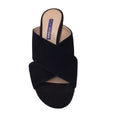 Load image into Gallery viewer, Stuart Weitzman Black Cross Strap Suede Sandals