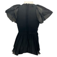 Load image into Gallery viewer, Giambattista Valli Black Short Sleeved Lace and Silk Chiffon Top