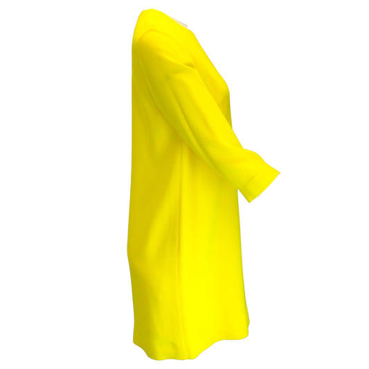 Ralph Lauren Black Label Yellow Three-Quarter Sleeved Crepe Shift Dress