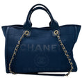 Load image into Gallery viewer, Chanel Navy Blue Canvas Medium Deauville Shopper Tote Handbag