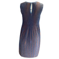 Load image into Gallery viewer, Golden Goose Blue / Bronze Metallic 2020 Astrid Pleated Striped Sleeveless Lurex Mini Dress
