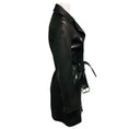 Load image into Gallery viewer, Khaite Black Lambskin Leather Long Moto Jacket with Belt