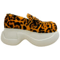 Load image into Gallery viewer, Marni Brown Leopard Calf Hair Platform Loafers