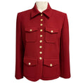 Load image into Gallery viewer, Chloe Past Red Wool Jacket with Gold Snap Buttons