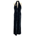 Load image into Gallery viewer, Peserico Navy Monili Bead Embellished Velvet Jumpsuit
