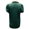 Load image into Gallery viewer, Louis Vuitton Dark Green Monogram Logo Jacquard Silk Top