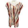 Load image into Gallery viewer, St. John White / Grey / Rust 2011 Printed Silk Blouse