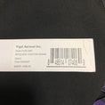 Load image into Gallery viewer, Yigal Azrouel Purple / Black Brocade Chiffon Gown with Lambskin Leather Trim
