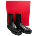 Load image into Gallery viewer, Valentino Black Leather Rockstud Beatle Boots