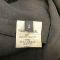 Load image into Gallery viewer, Yigal Azrouel Purple / Black Brocade Chiffon Gown with Lambskin Leather Trim