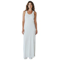 Load image into Gallery viewer, Lanvin Ivory Raw Silk Edge Sleeveless Cotton Maxi Dress