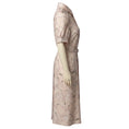 Load image into Gallery viewer, Lilysilk Light Pink Floral Printed Short Sleeved Silk Midi Shirtdress with Belt