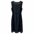 Load image into Gallery viewer, Max Mara S Collection Navy Blue Pleated Sleeveless Ramie and Cotton Dress with Belt